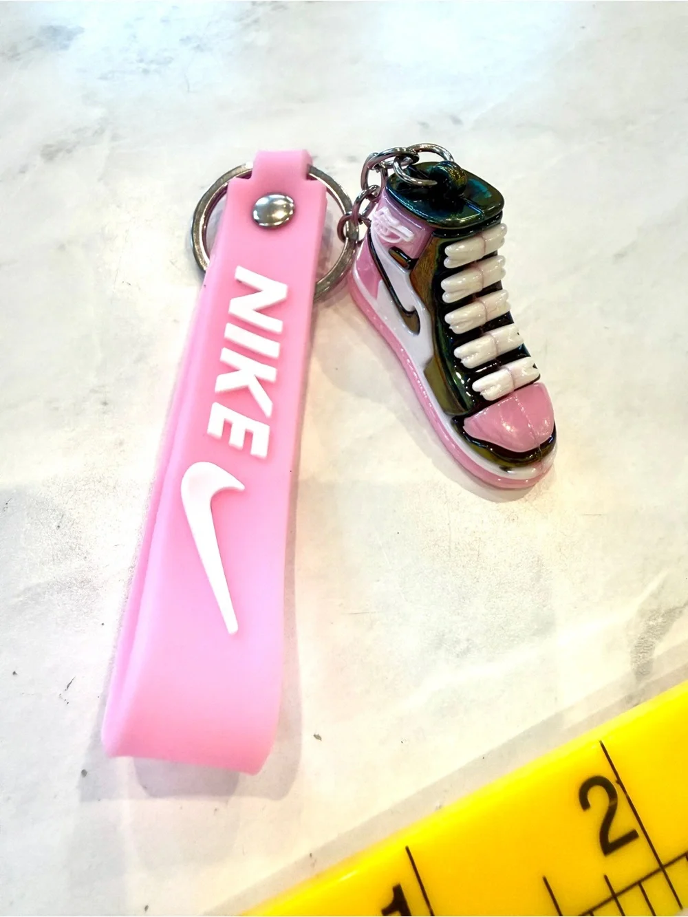 New Pink Air Jordan 1 Retro Hightop Mini Sneaker Keychain & Wristlet Strap